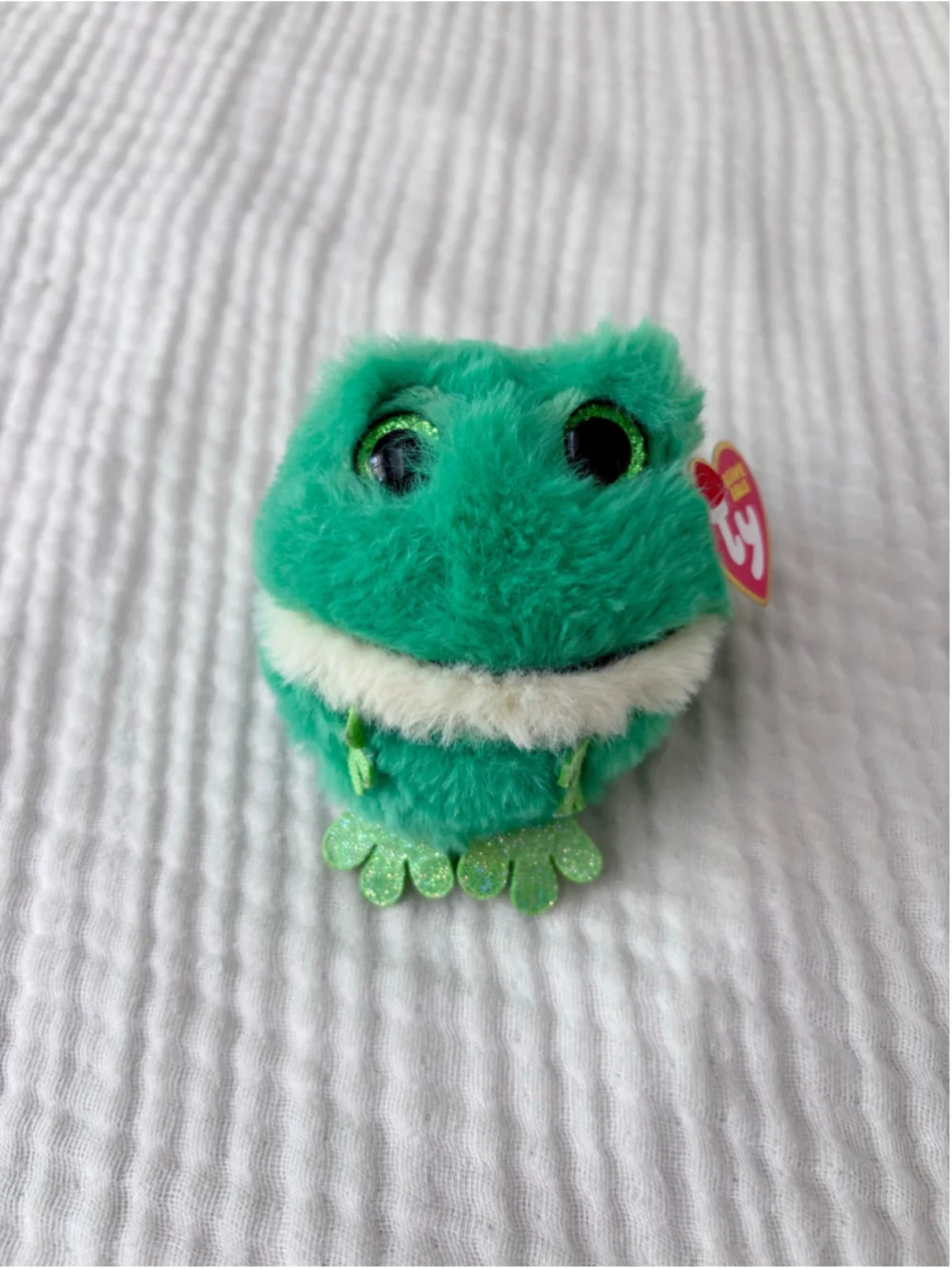Ty Gilly Green Frog Beanie Ball Stuffed Animal One Size
